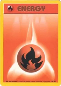 A picture of the Fire Energy Pokemon card from Base Set